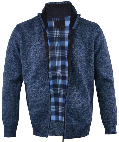 Charles Norton Men’s Full Zip Knitted Fleece Lined Cardigan CN-52-MJK